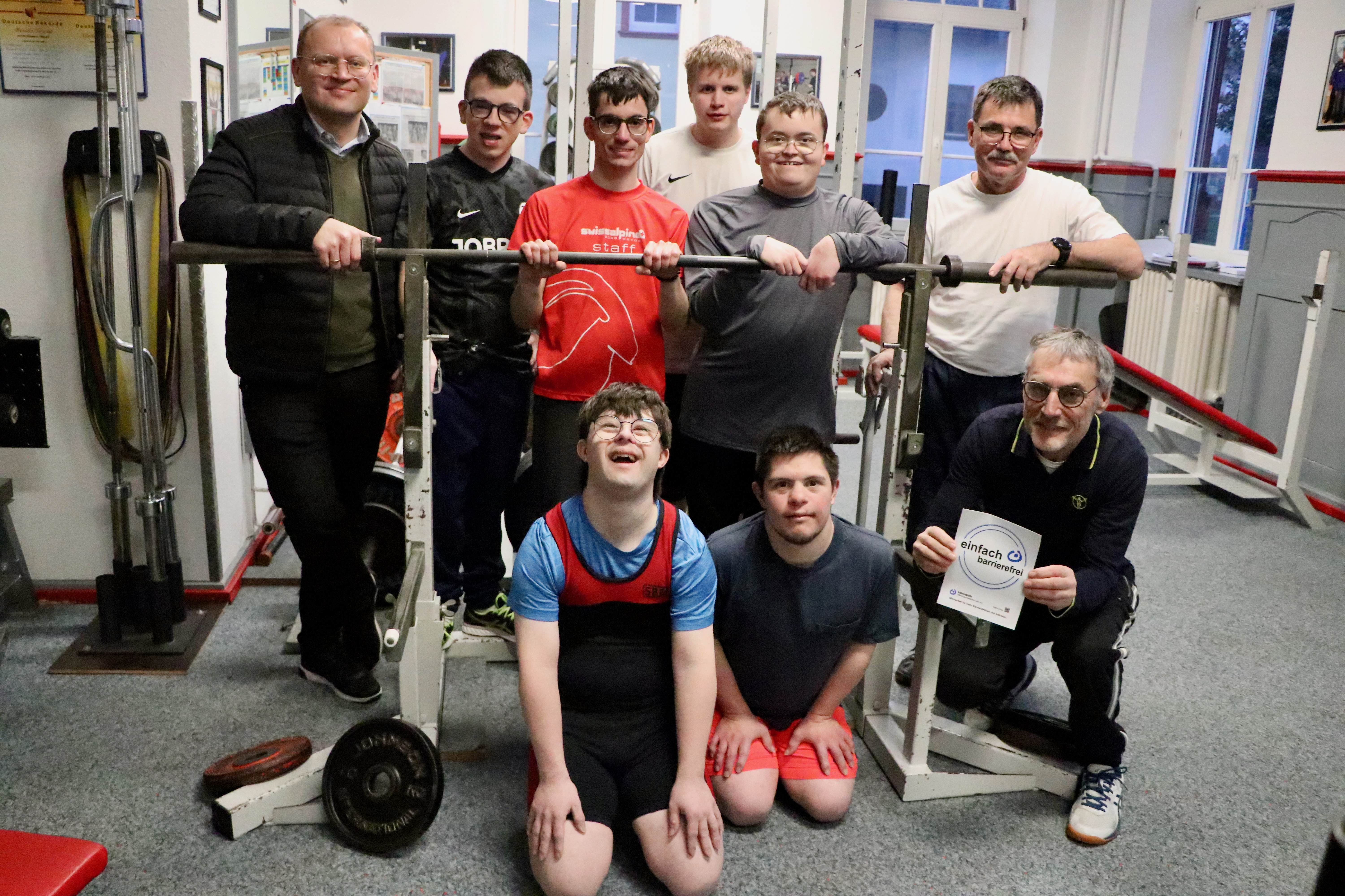 Die Sportler mit kognitiven Beeinträchtigungen gemeinsam mit ihren Trainern